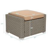 Outdoor Rattan Wicker Furniture Set W/ Sofas, Ottomans & Coffee Tables, 9PCS