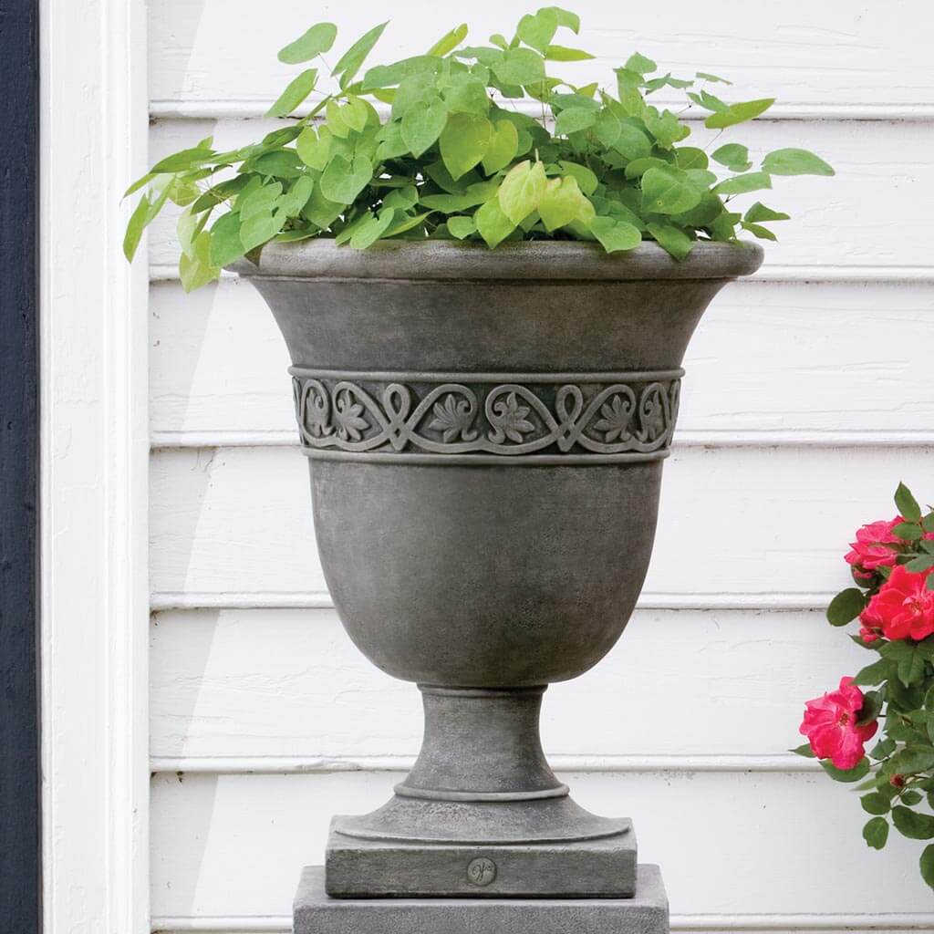 Campania Williamsburg Strapwork Leaf Urn - P-457
