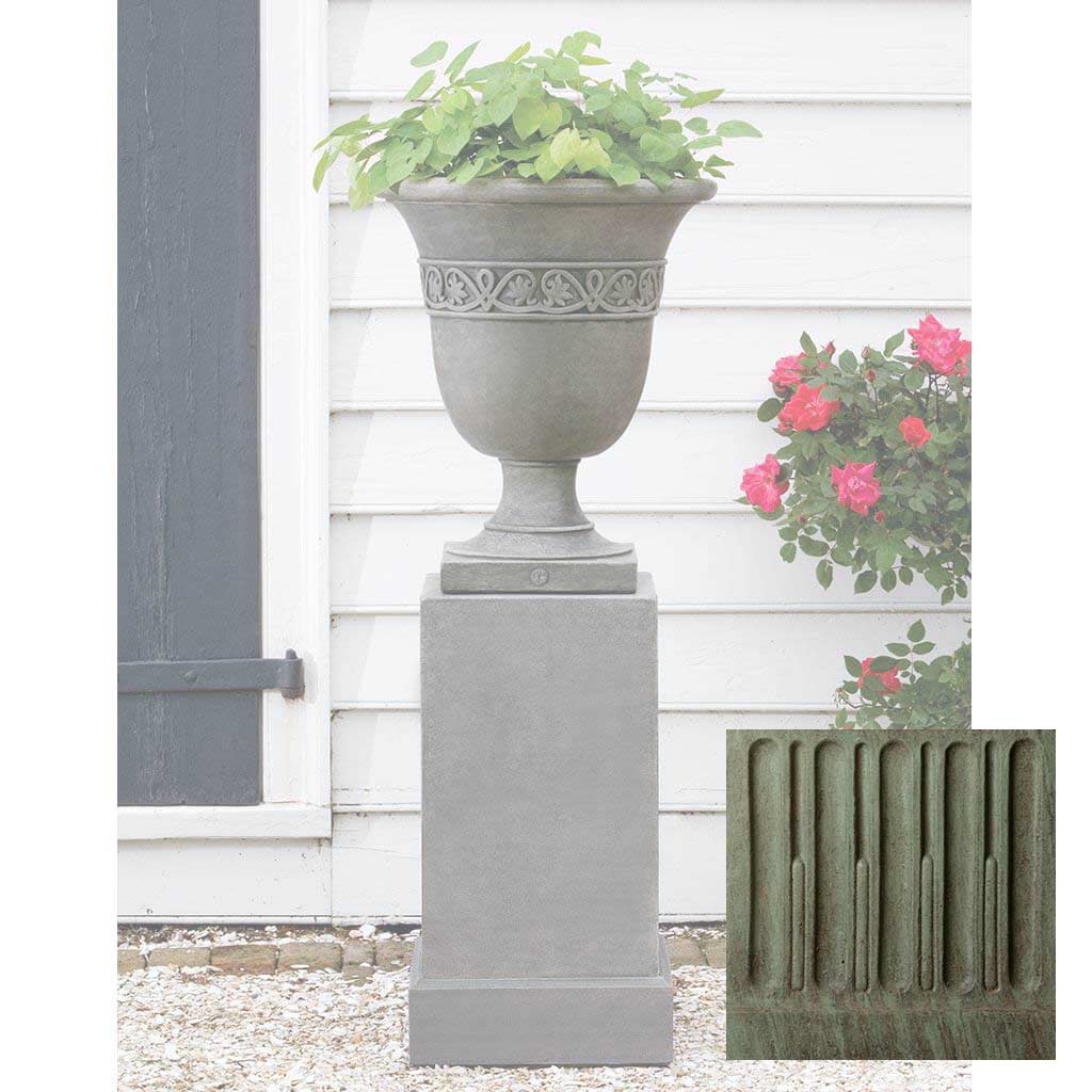 Campania Wburg Strapwork Leaf Urn w/ Classic Tall Pedestal - PPD-457