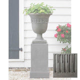 Campania Wburg Strapwork Leaf Urn w/ Classic Tall Pedestal - PPD-457