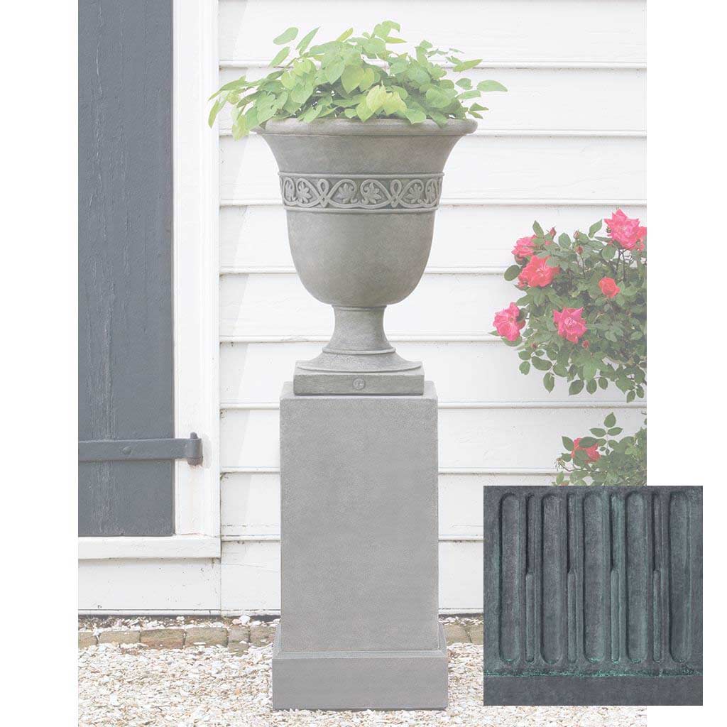 Campania Wburg Strapwork Leaf Urn w/ Classic Tall Pedestal - PPD-457