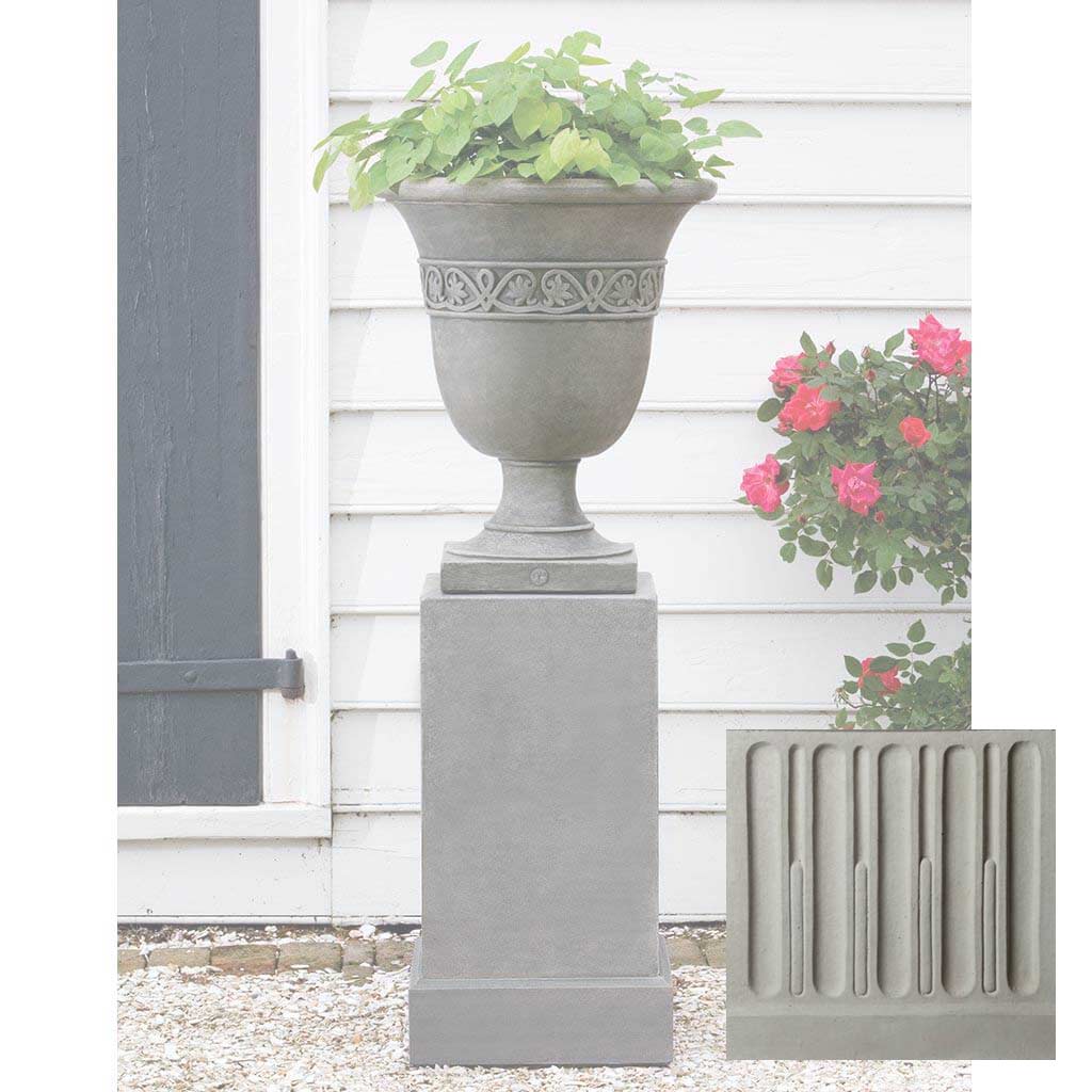 Campania Wburg Strapwork Leaf Urn w/ Classic Tall Pedestal - PPD-457