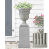 Campania Wburg Strapwork Leaf Urn w/ Classic Tall Pedestal - PPD-457