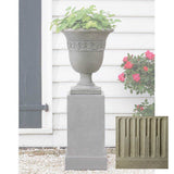 Campania Wburg Strapwork Leaf Urn w/ Classic Tall Pedestal - PPD-457