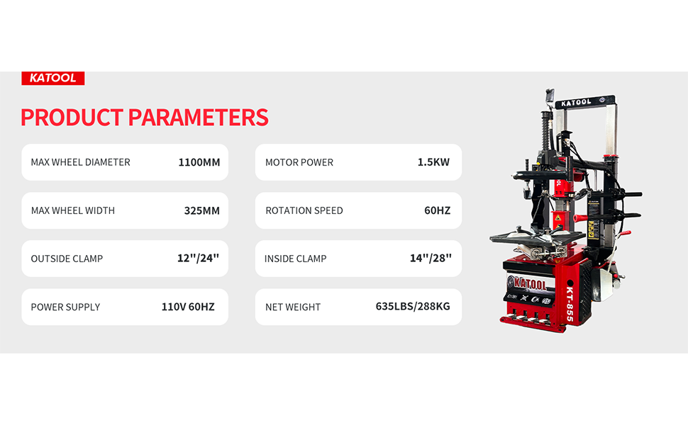 Katool KT-T855 Vertical Tire Press Changer Wheel Changer Machine