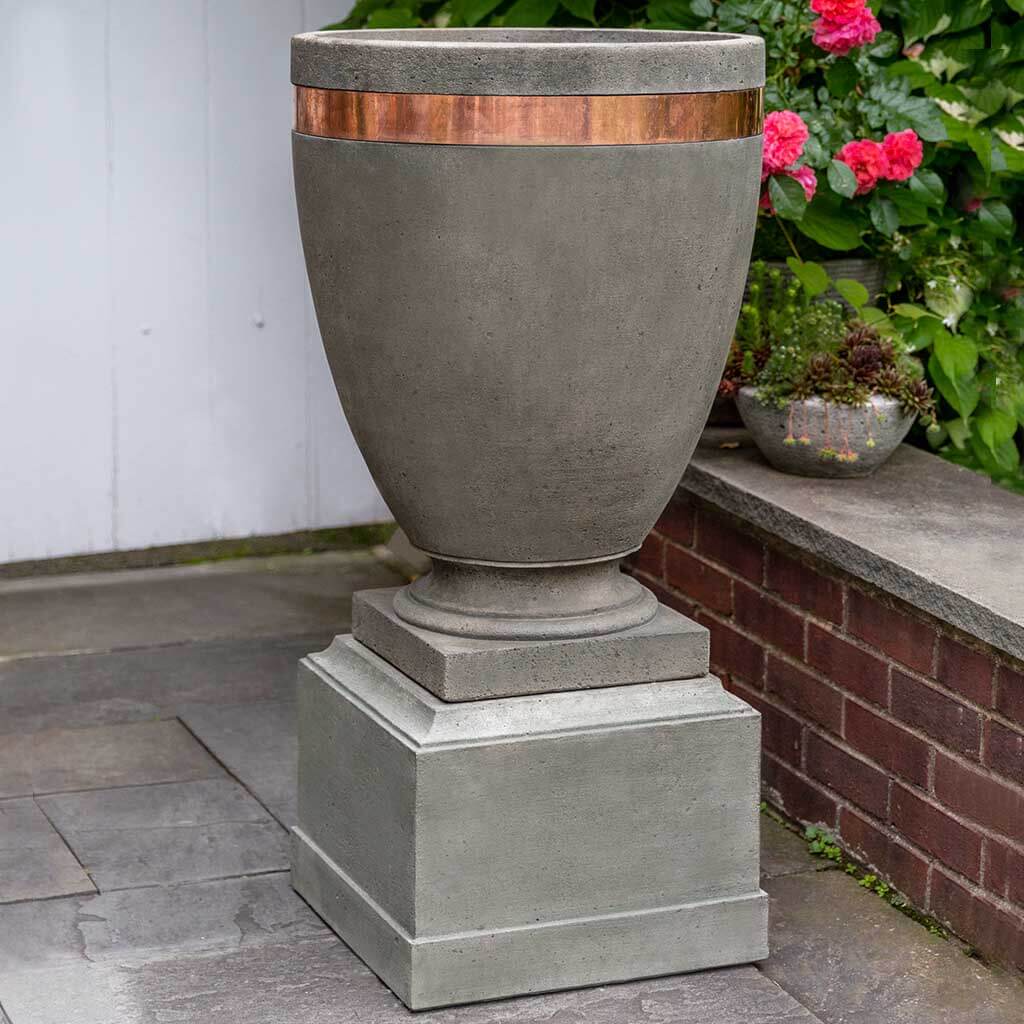 Campania Moderne Tall Planter w/ Rustic 12 Pedestal - PPD-782B