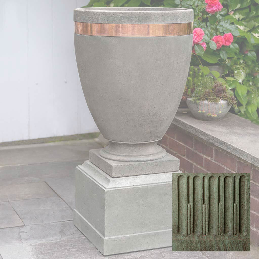 Campania Moderne Tall Planter w/ Rustic 12 Pedestal - PPD-782B
