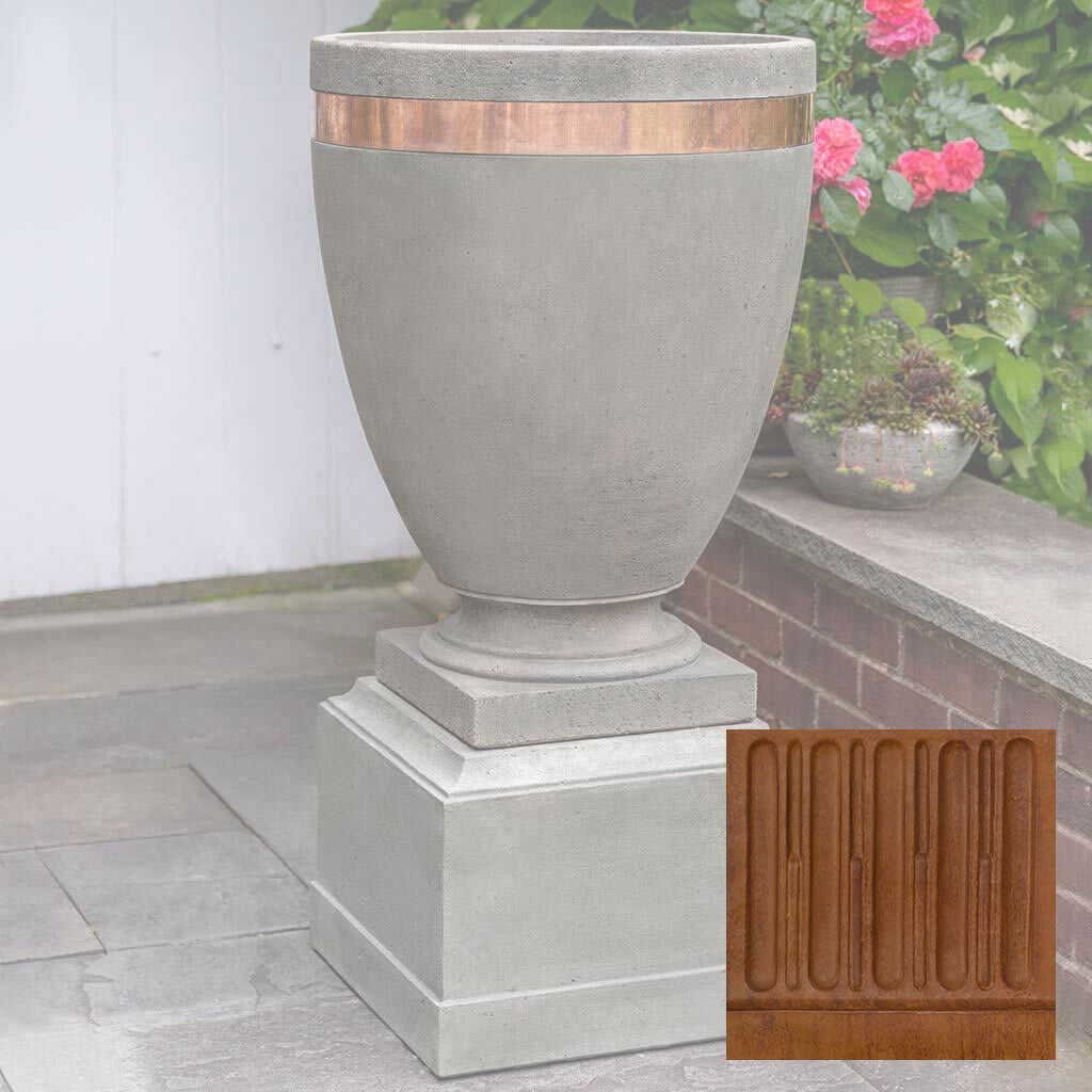 Campania Moderne Tall Planter w/ Rustic 12 Pedestal - PPD-782B
