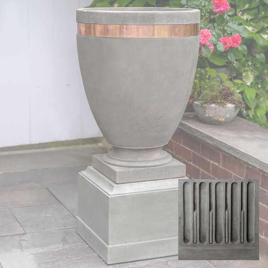 Campania Moderne Tall Planter w/ Rustic 12 Pedestal - PPD-782B