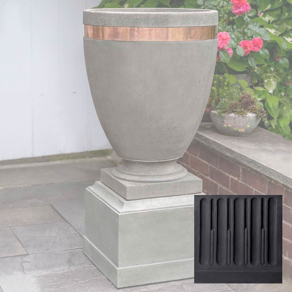Campania Moderne Tall Planter w/ Rustic 12 Pedestal - PPD-782B