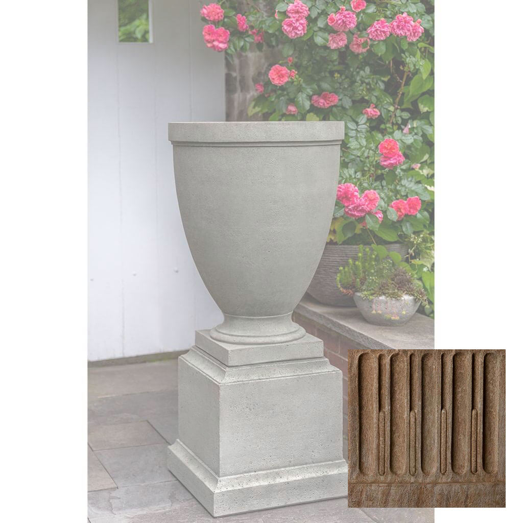 Campania Capitol Hill Urn w/ Rustic 16.5 Pedestal - PPD-788A