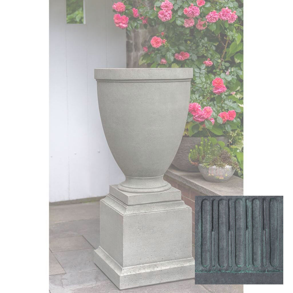 Campania Capitol Hill Urn w/ Rustic 16.5 Pedestal - PPD-788A