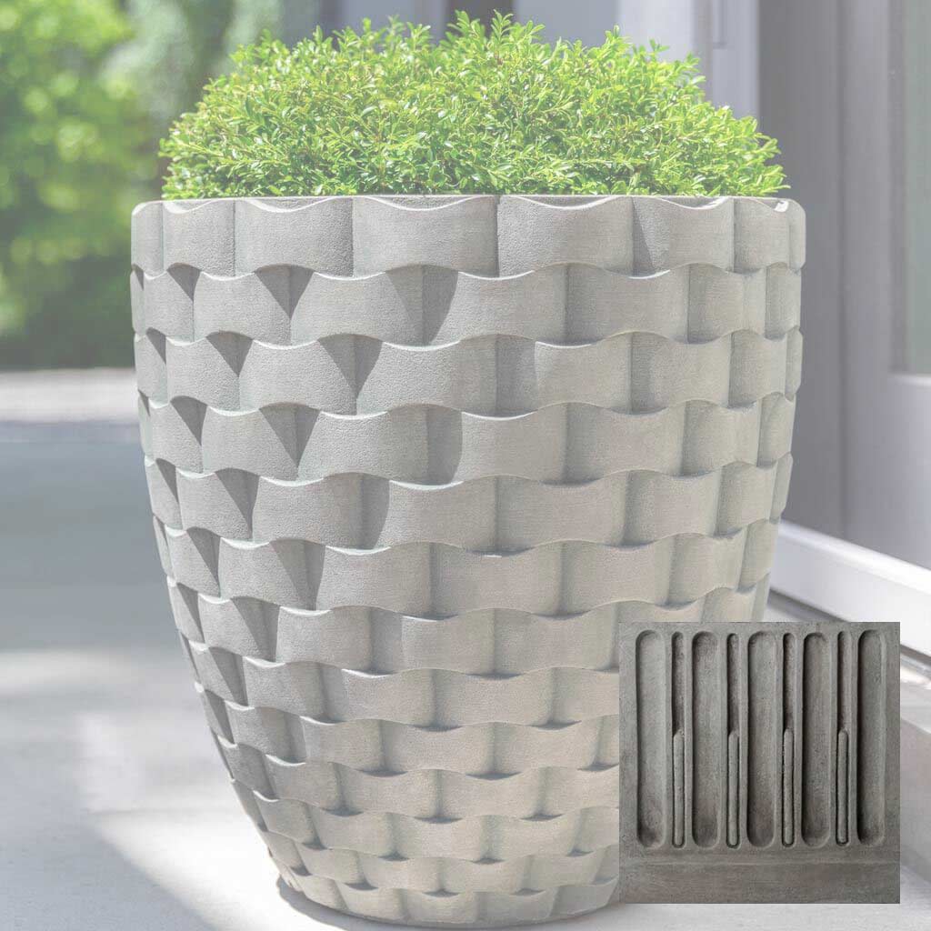Campania M Weave Tall Round Planter - P-792