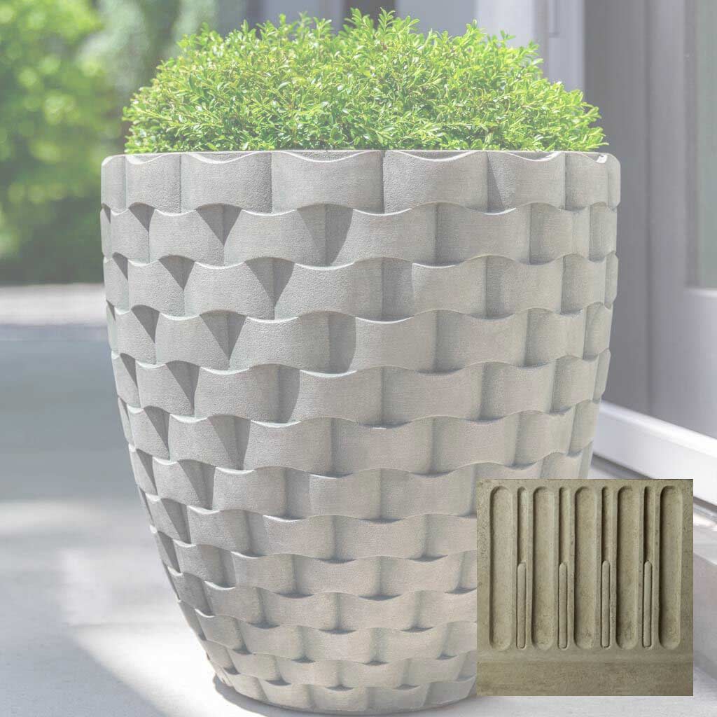 Campania M Weave Tall Round Planter - P-792