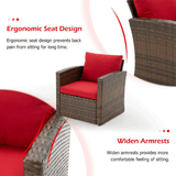 Patio Rattan Wicker Furniture Set With Storage Boxes & Conversation Set, 7PCS