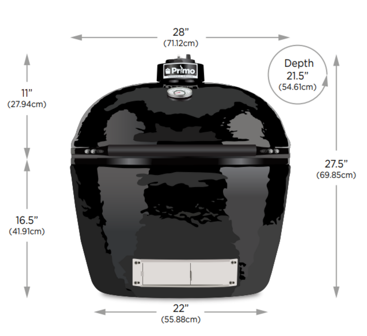 Primo Oval XL 400 All-In-One Charcoal Grill/Smoker