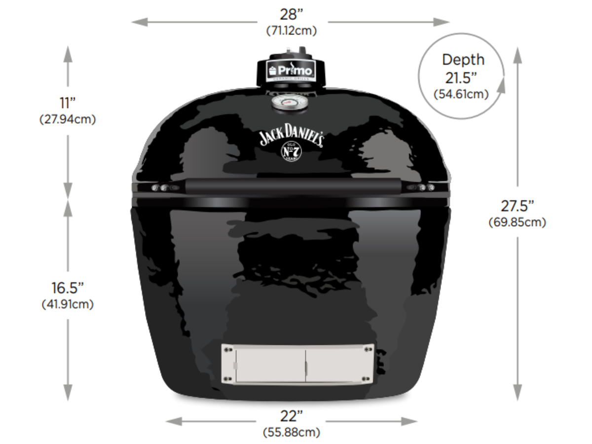 Primo Oval XL 400 Jack Daniels Edition Charcoal Ceramic Kamado Grill - PGCXLHJ