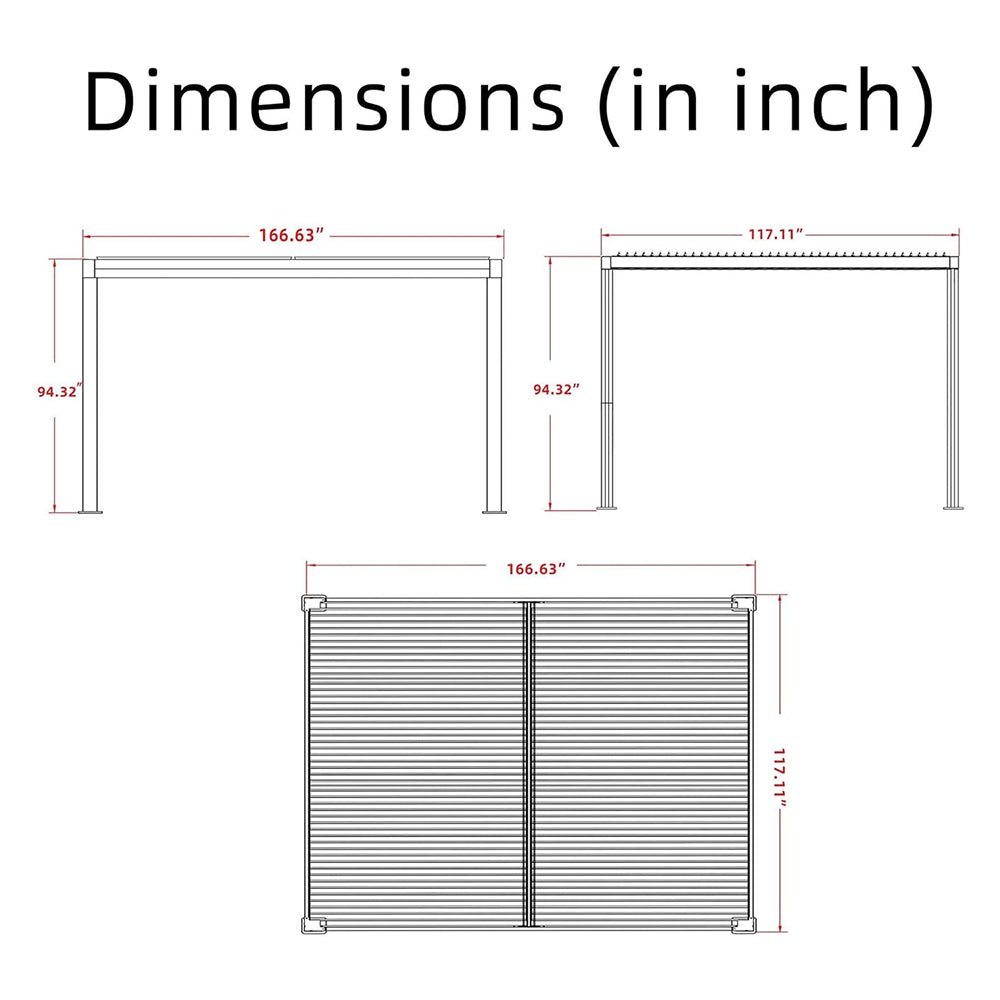[10x14FT] Premium Adjustable Outdoor Garden Hardtop Aluminum Gazebo With Clear String Lights (92683716)
