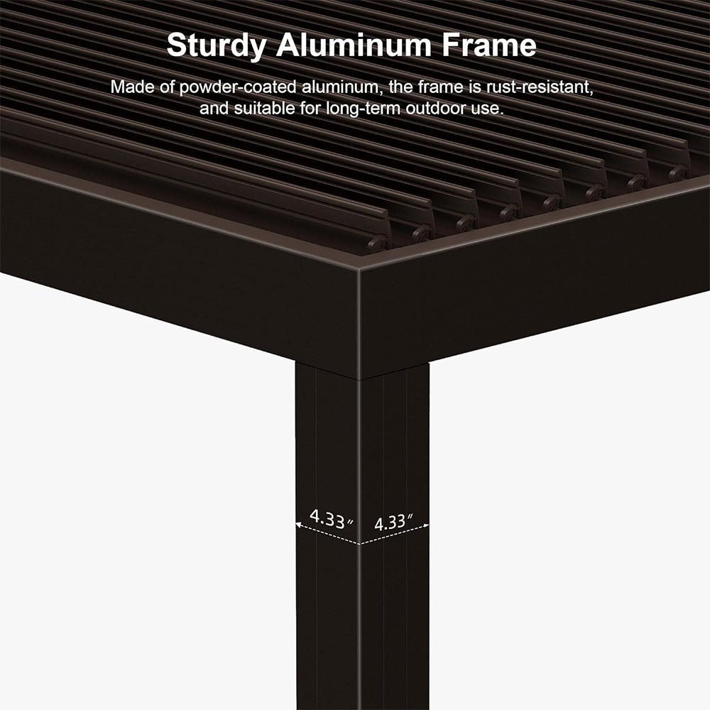 [12x16FT] Premium Outdoor Aluminum Hardtop Sun Shade Gazebo With Clear String Lights (96172534)