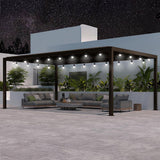 [12x16FT] Premium Outdoor Aluminum Hardtop Sun Shade Gazebo With Clear String Lights (96172534)
