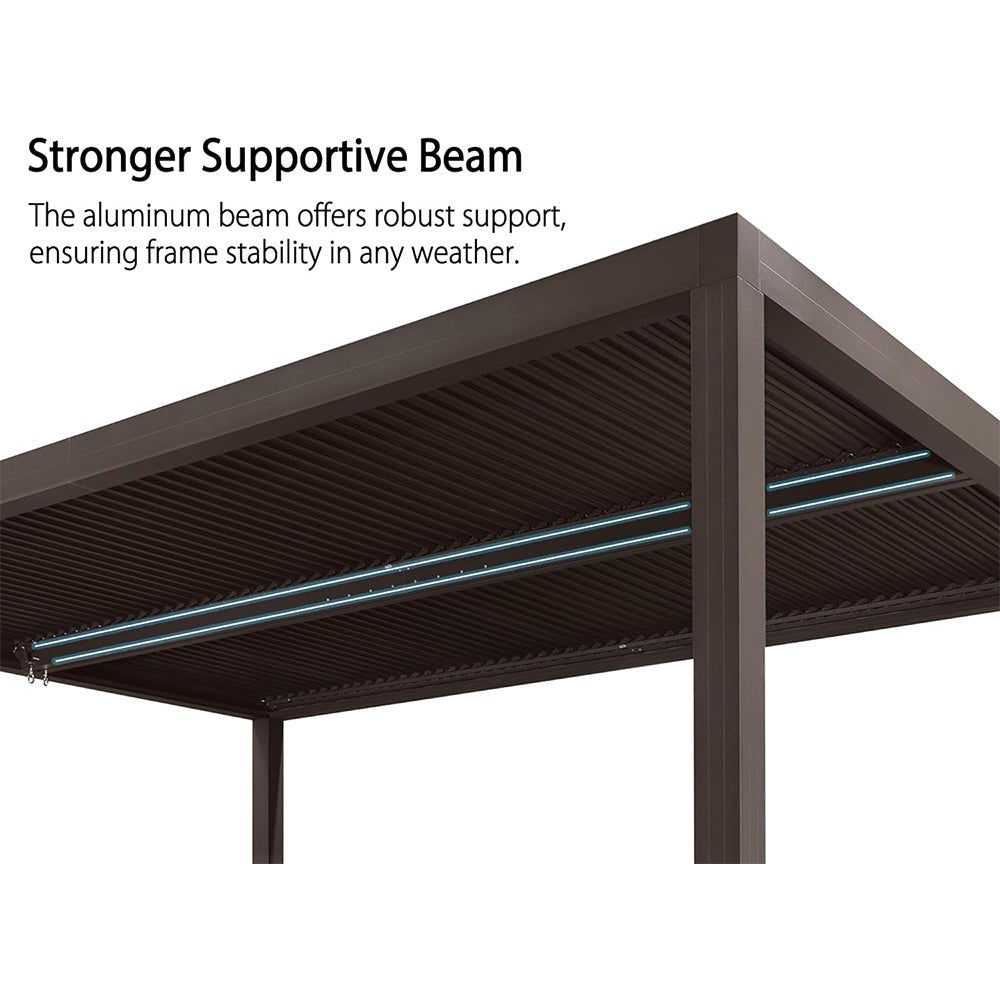[12x16FT] Premium Outdoor Aluminum Hardtop Sun Shade Gazebo With Clear String Lights (96172534)