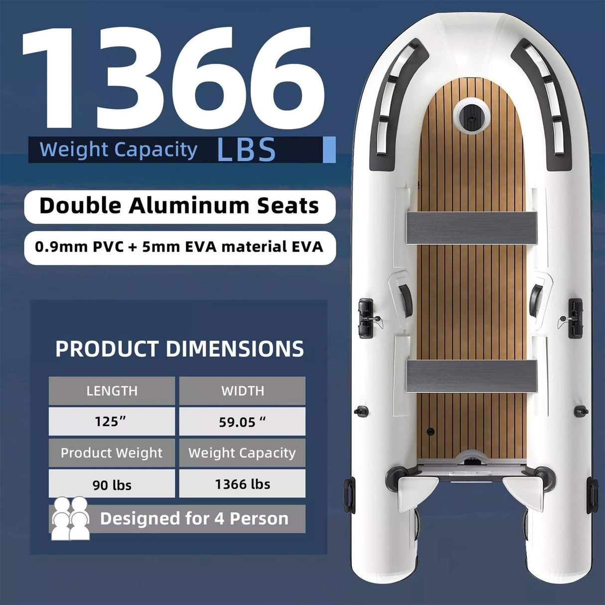 Portable Inflatable Dinghy Boat Kit With Accessories