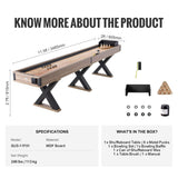 Premium 2-In-1 Shuffleboard Game Table Set With Bowling Combo