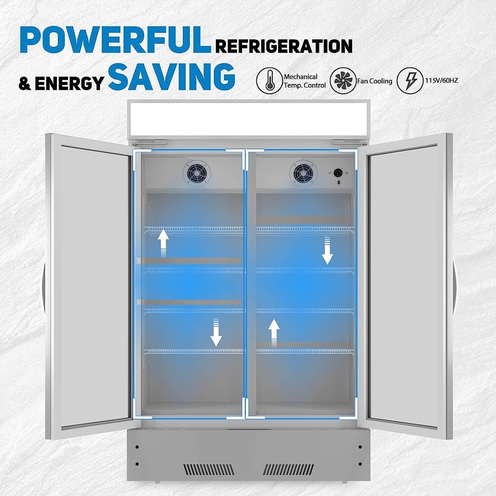 Premium 27.1 Cu. Ft. Commercial Merchandiser Refrigerator Cooler With Glass Doors, 73" (94852136)