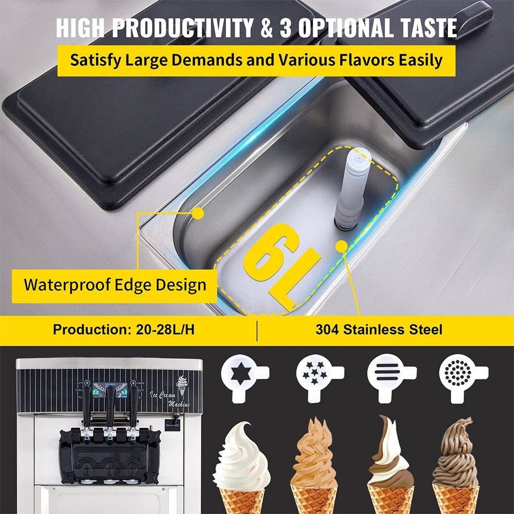 Premium 3 Flavors Commercial Soft Serve Yogurt Ice Cream Machine Maker (97524130)