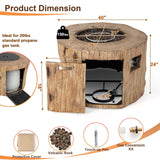 Premium 40" Round Propane Gas Fire Pit Table W/ PVC Cover, Rocks & Gas Kit (91544852)