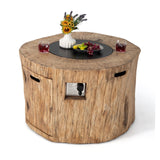 Premium 40" Round Propane Gas Fire Pit Table W/ PVC Cover, Rocks & Gas Kit (91544852)