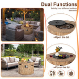 Premium 40" Round Propane Gas Fire Pit Table W/ PVC Cover, Rocks & Gas Kit (91544852)
