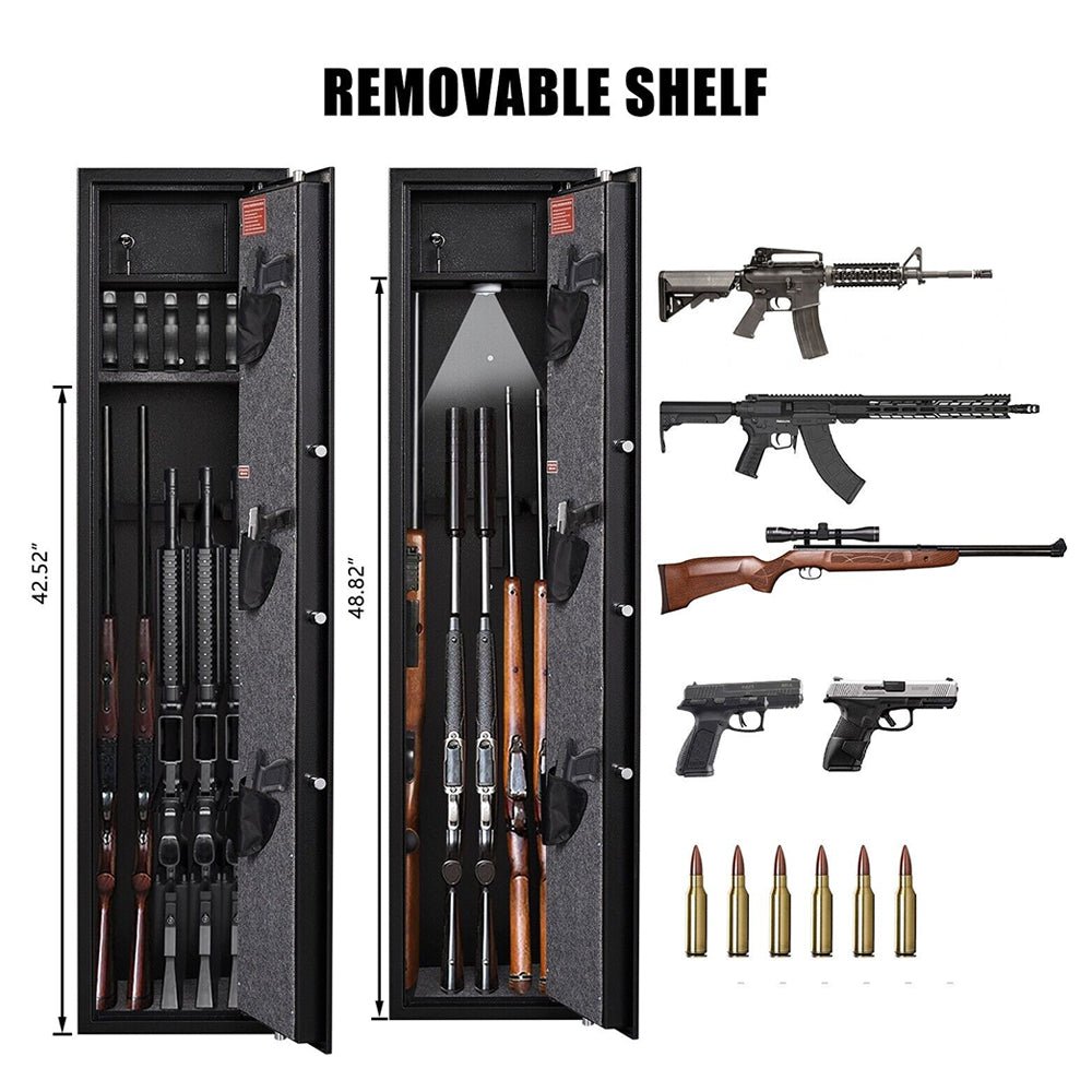 Premium 5 Rifle Biometric Gun Safe Cabinet W/ Keys (93721405)