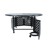 Premium 53" Round Espresso Brown Aluminum Propane Gas Fire Pit Table, 55K BTU (96423471)