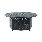 Premium 53" Round Espresso Brown Aluminum Propane Gas Fire Pit Table, 55K BTU (96423471)