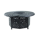 Premium 53" Round Espresso Brown Aluminum Propane Gas Fire Pit Table, 55K BTU (96423471)