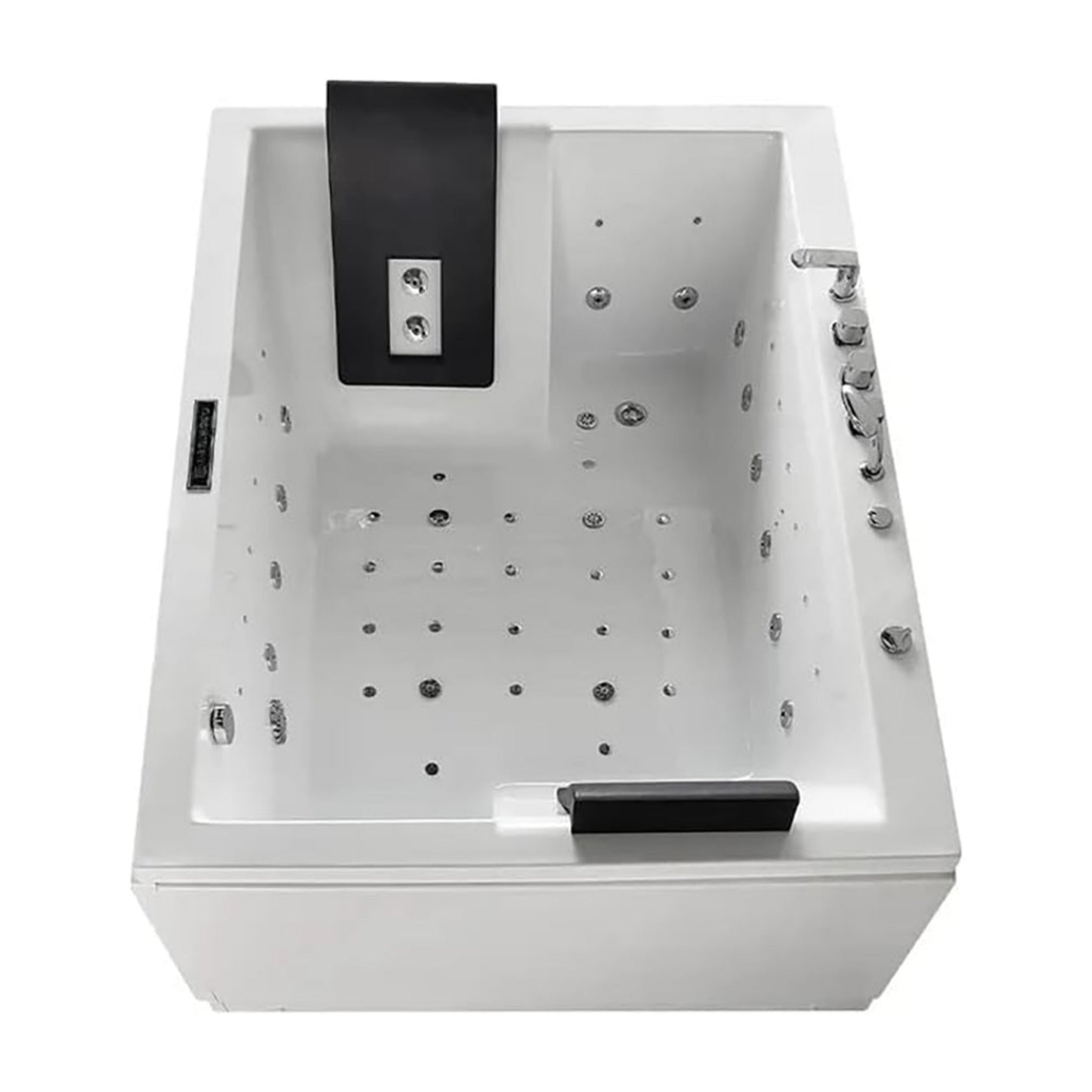 Premium 71 Inch Modern Acrylic Soaking Bathtub With Bubble Jets And LED Lighting (93526415)