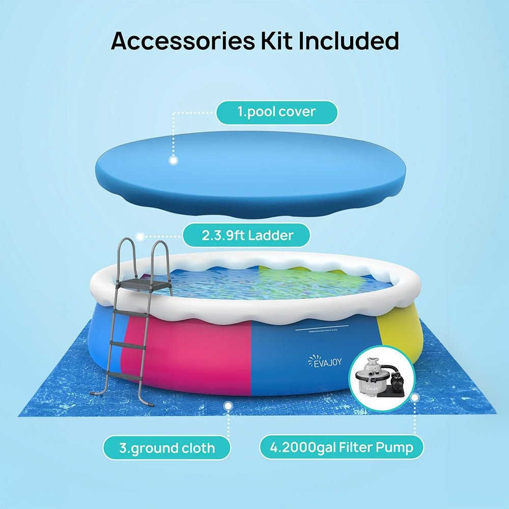 Premium Above Inflatable Ground Pool With Filter Pump, Ladder, Ground Cloth And Cover, 18FT (93641724)