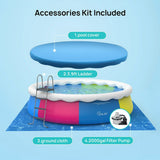 Premium Above Inflatable Ground Pool With Filter Pump, Ladder, Ground Cloth And Cover, 18FT (93641724)