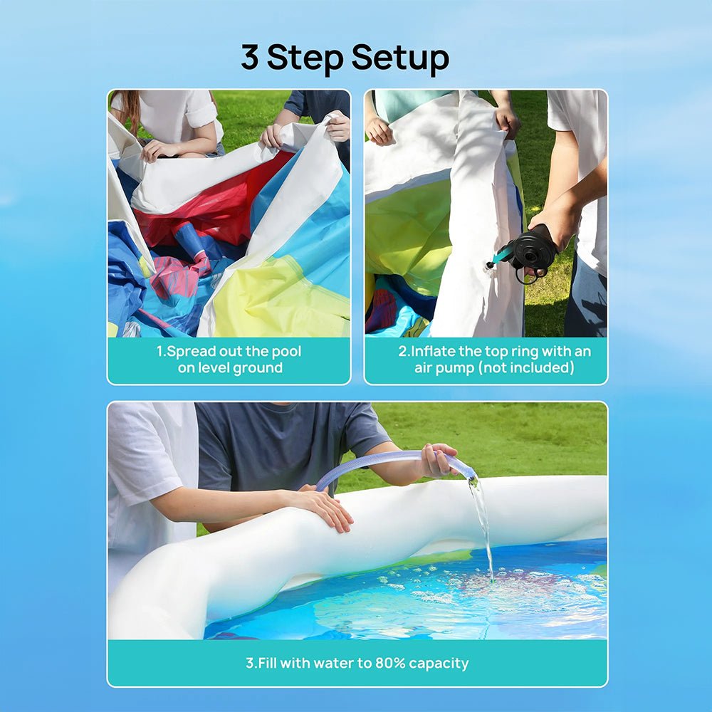 Premium Above Inflatable Ground Pool With Filter Pump, Ladder, Ground Cloth And Cover, 18FT (93641724)