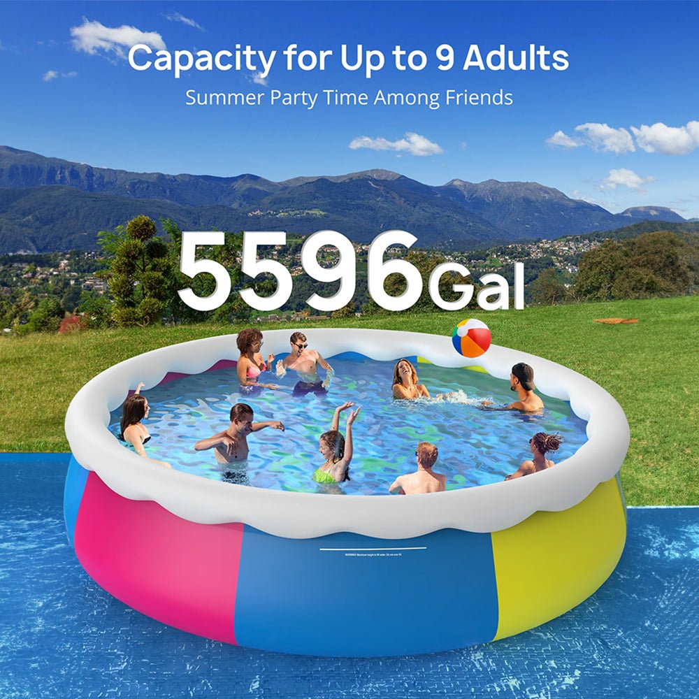 Premium Above Inflatable Ground Pool With Filter Pump, Ladder, Ground Cloth And Cover, 18FT (93641724)