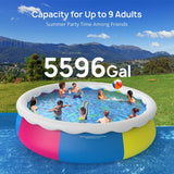 Premium Above Inflatable Ground Pool With Filter Pump, Ladder, Ground Cloth And Cover, 18FT (93641724)