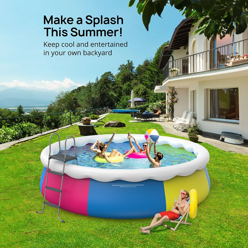 Premium Above Inflatable Ground Pool With Filter Pump, Ladder, Ground Cloth And Cover, 18FT (93641724)