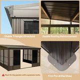 [10x12FT] Premium Against Wall Mounted Solarium Sunroom With Galvanized Steel Sloping Roof