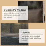 [10x12FT] Premium Against Wall Mounted Solarium Sunroom With Galvanized Steel Sloping Roof