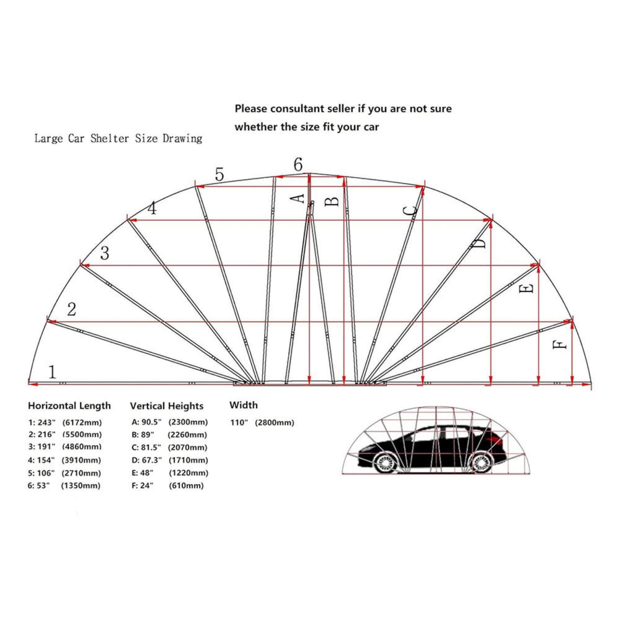[09x20FT] Premium All-Weather Retractable Steel Frame Carport Canopy For Cars & SUVs