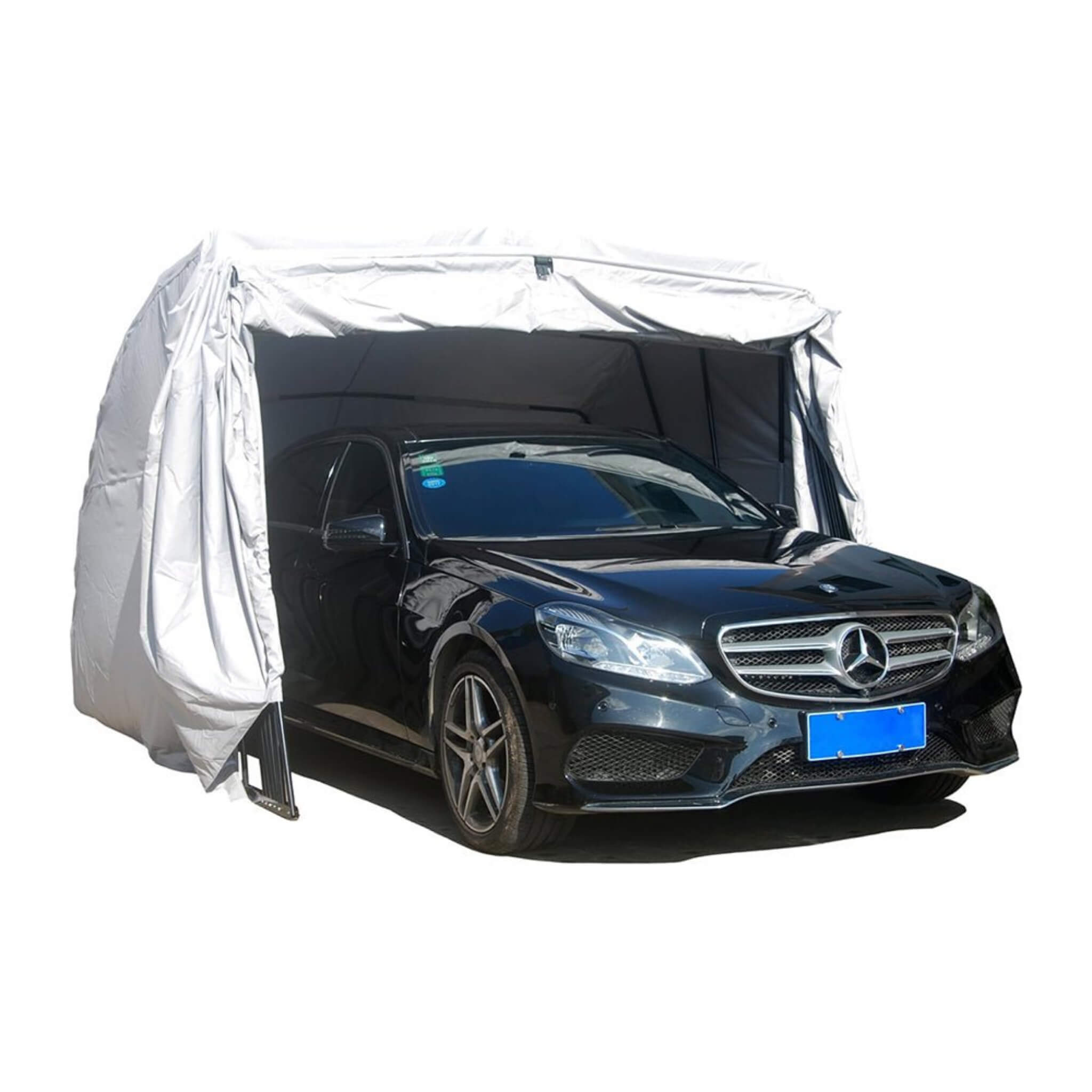 [09x20FT] Premium All-Weather Retractable Steel Frame Carport Canopy For Cars & SUVs