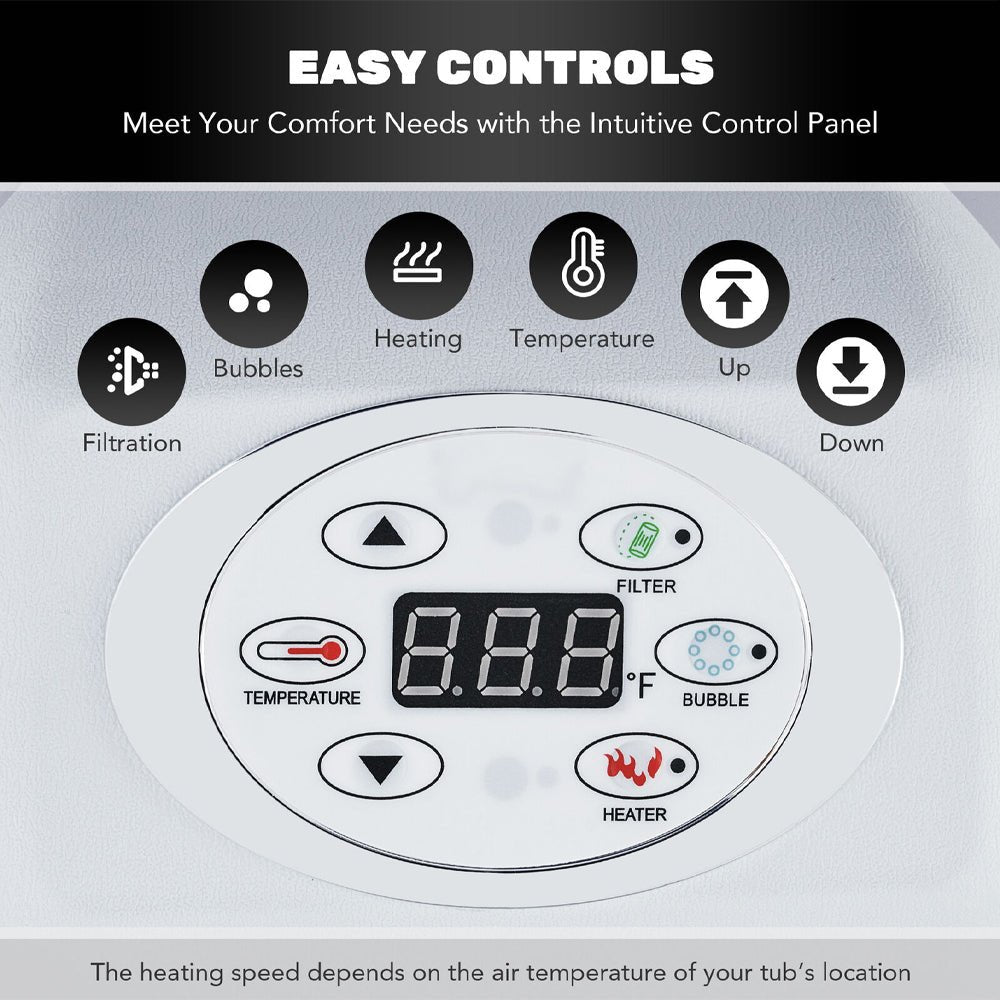 Premium Blow Up 6 Person Sauna Pool Hot Tub With 130 Jets, 7FT (97463510)