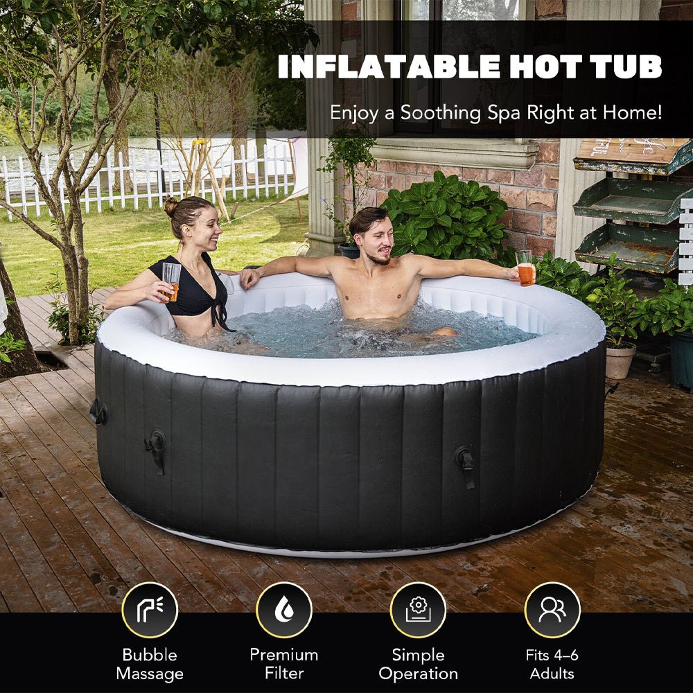 Premium Blow Up 6 Person Sauna Pool Hot Tub With 130 Jets, 7FT (97463510)