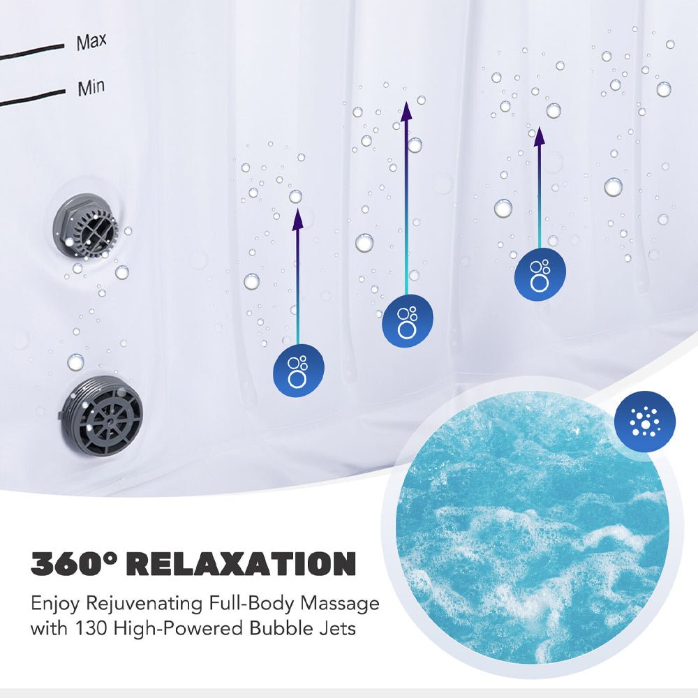 Premium Blow Up 6 Person Sauna Pool Hot Tub With 130 Jets, 7FT (97463510)